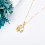14k Gold Heart Pendant Necklace for Moms