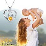 Personalized Sterling Silver Birthstone Necklace for Moms