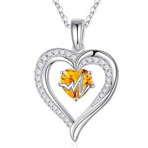 Nurse Appreciation Necklace with Citrine Birthstone