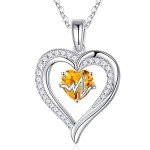 Nurse Appreciation Necklace with Citrine Birthstone