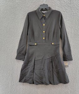 Sharagano Black Long Sleeve Collared Dress for Women