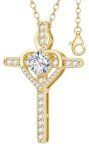 Moissanite Cross Necklace in S925 Silver for Women