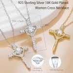 Moissanite Cross Necklace in S925 Silver for Women