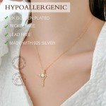 Moissanite Cross Necklace in S925 Silver for Women