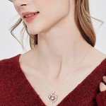 Heart Birthstone Necklace in Sterling Silver for Moms