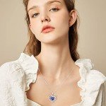 Heart Birthstone Necklace in Sterling Silver for Moms