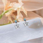 Turquoise Butterfly Earrings - 925 Sterling Silver