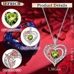 Heart Birthstone Necklace in Sterling Silver for Moms