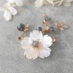 Elegant Pink Flower Rhinestone Brooch for Women