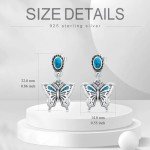 Turquoise Butterfly Earrings - 925 Sterling Silver