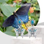 Turquoise Butterfly Earrings - 925 Sterling Silver