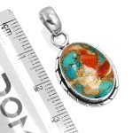 Colorful Spiny Oyster Silver Pendant Necklace for Women