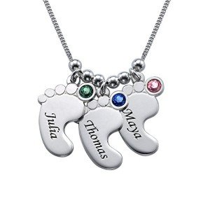 Personalized Baby Feet Charms Necklace for Mom