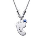 Personalized Baby Feet Charms Necklace for Mom