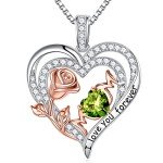 Heart Peridot Mom Necklace - Perfect Gift for Her