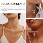 Elegant Moissanite Cross Necklace in White Gold
