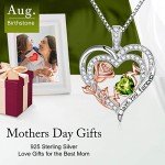 Heart Peridot Mom Necklace - Perfect Gift for Her