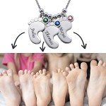 Personalized Baby Feet Charms Necklace for Mom