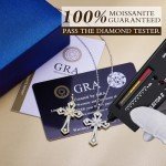 Elegant Moissanite Cross Necklace in White Gold