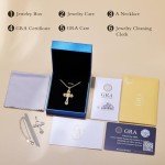 Elegant Moissanite Cross Necklace in White Gold