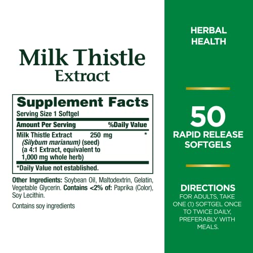 Milk Thistle Softgels 1000mg, 50 Count - 3 Pack