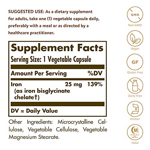 Solgar Gentle Iron Capsules, 180 Count