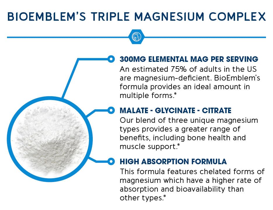 BioEmblem Triple Magnesium Complex 300mg - 90 Capsules