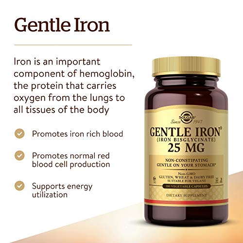 Solgar Gentle Iron Capsules, 180 Count