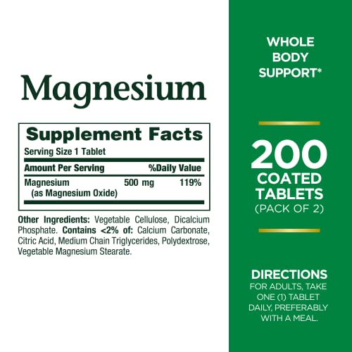 Nature's Bounty Magnesium Twin Pack, 500mg, 400 Tablets