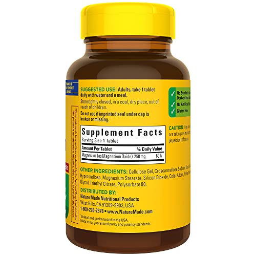 Nature Made Magnesium Muscle Support 250 mg, 200 Tablets