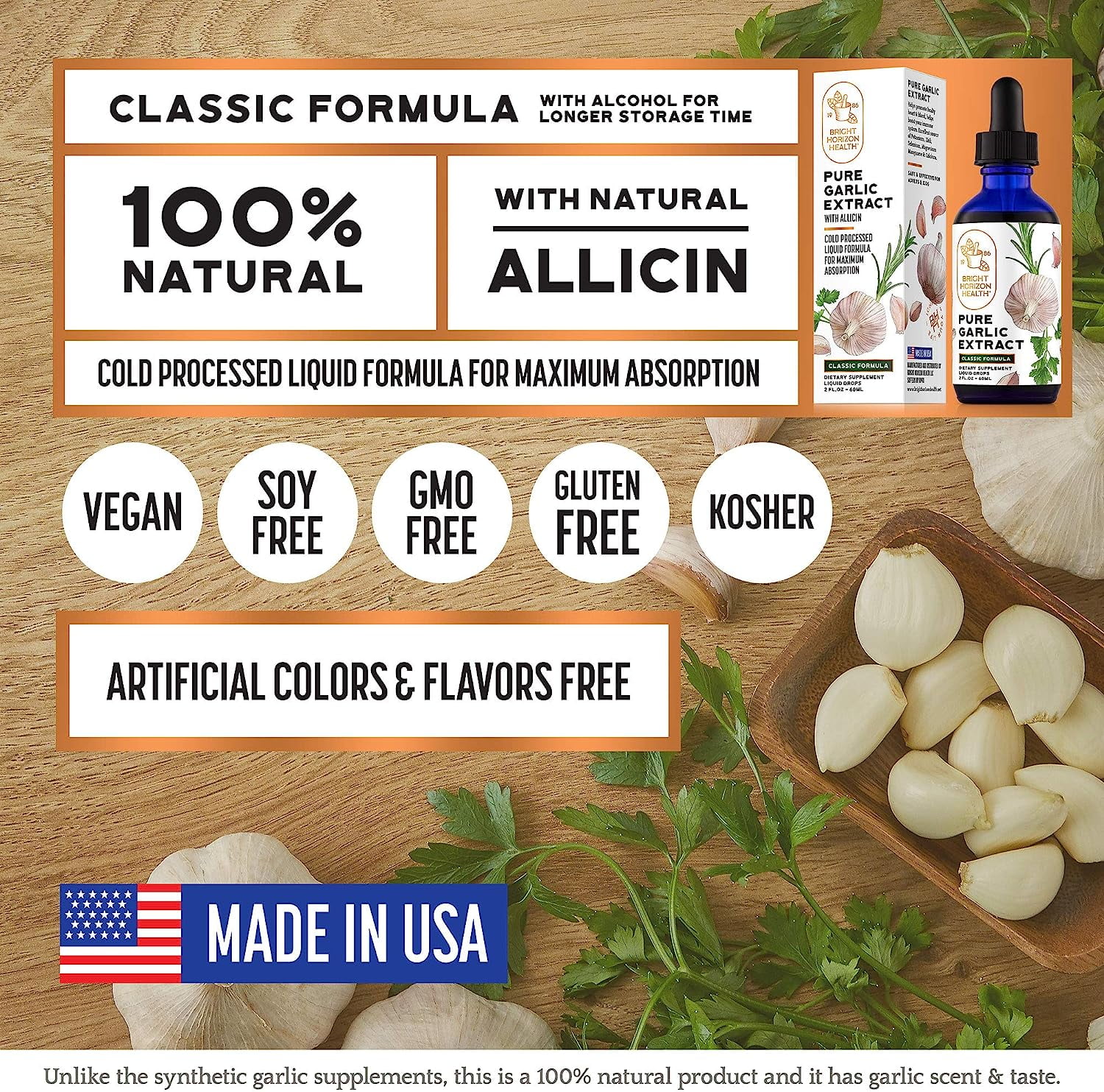 Garlic Allicin Extract - Immune Support, Liquid Form