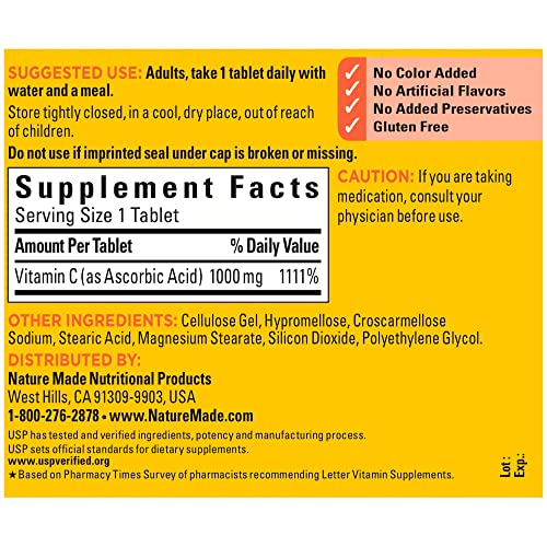 Nature Made 1000mg Vitamin C, 100 Tablets