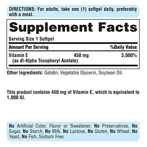 Puritans Pride Vitamin E, 450mg, 100ct (Pack of 2)