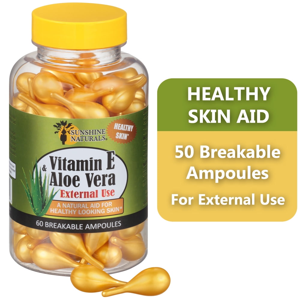 60 Sunshine Naturals Vitamin E & Aloe Vera Ampoules