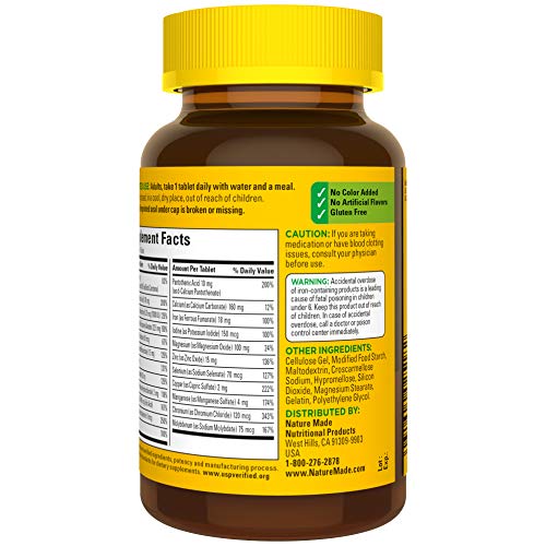 Nature Made Multivitamin Tablets with Iron, 130 Count