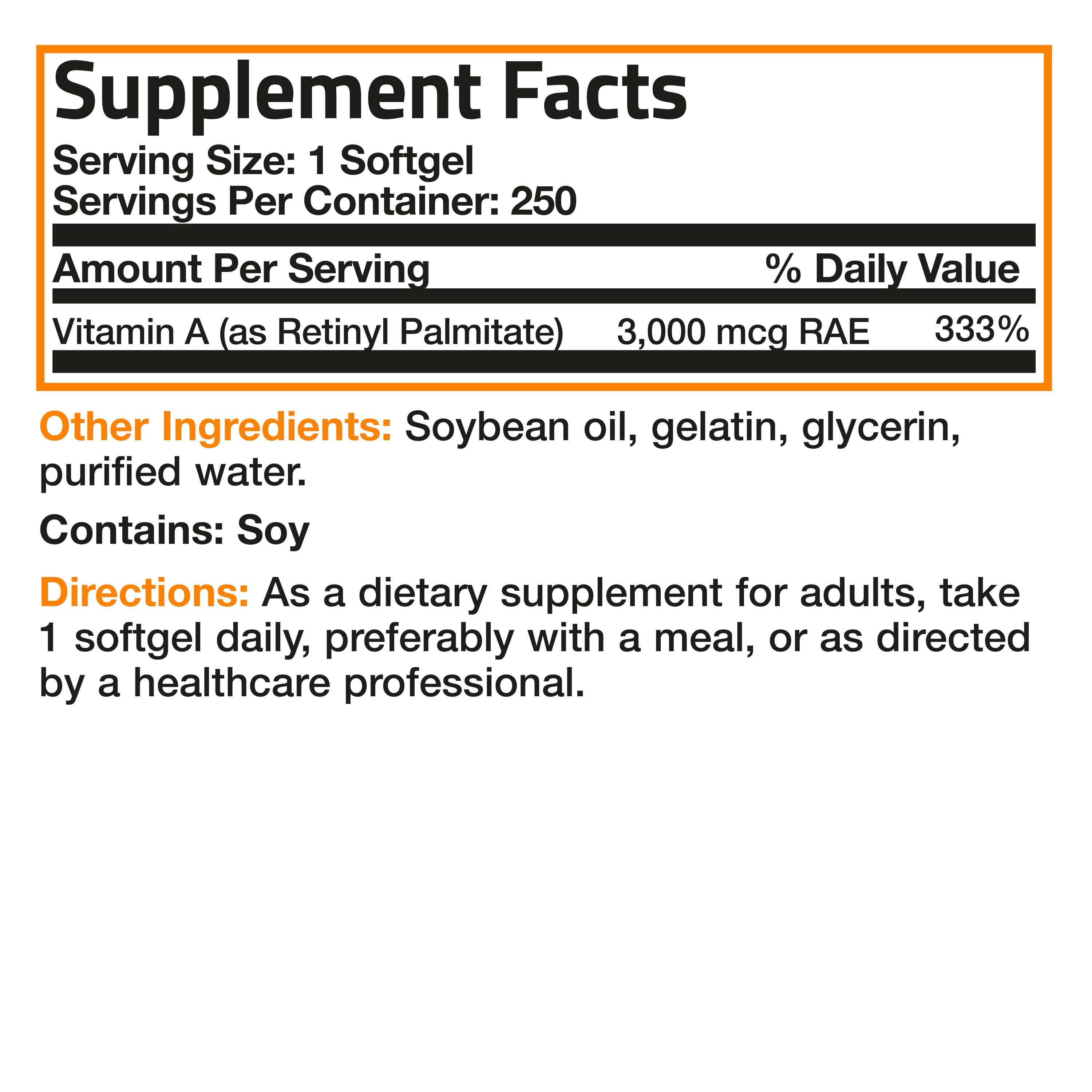 Premium Vitamin A 10,000 IU Softgels for Health