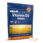 Zipvit 4000 IU Vitamin D3 Tablets - 360 Count
