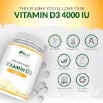 High Strength Vitamin D3 4000 IU - 400 Veggie Tablets