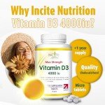 High Strength Vitamin D3 - 400 Vegetarian Tablets