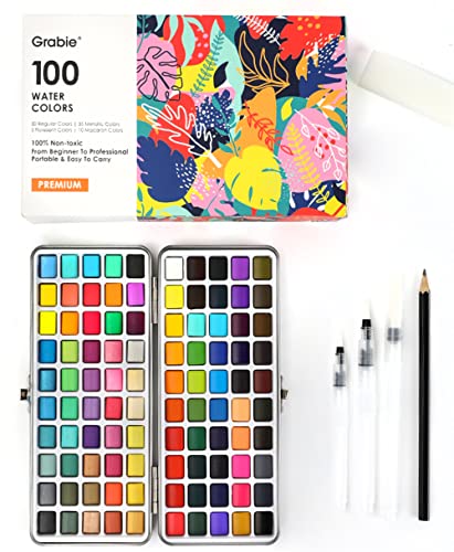 Watercolor Paint Set: 100 Colors & Accessories