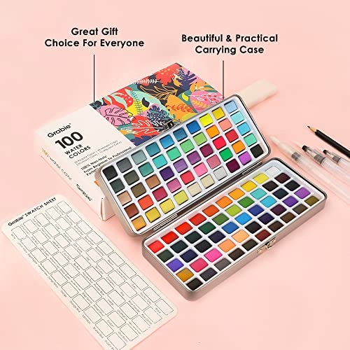 Watercolor Paint Set: 100 Colors & Accessories