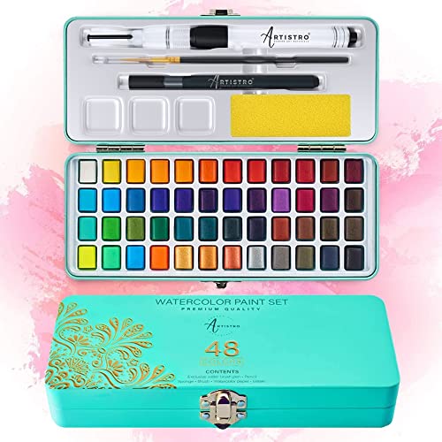 48 Color Portable Watercolor Set for Artists