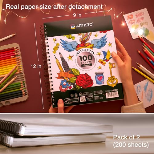 Premium Sketch Book Set - 9x12", Spiral Bound
