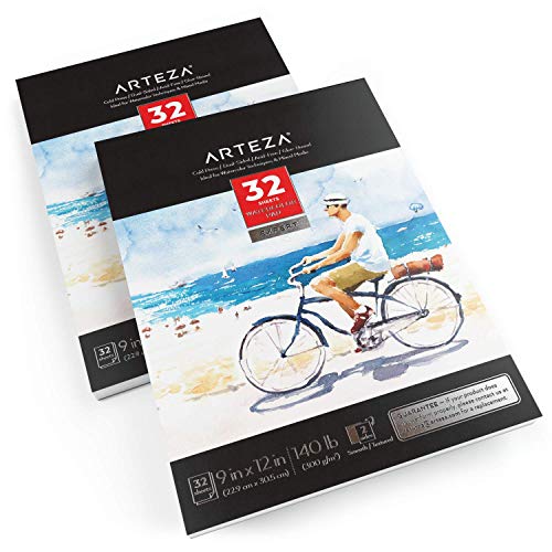 Arteza Watercolor Paper Pad - 2 Pack, 9x12