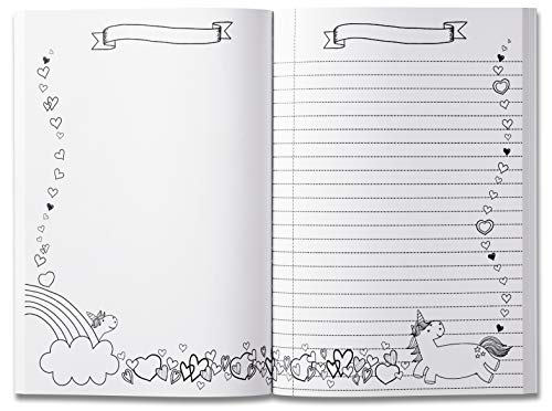Girls' Unicorn Sketchbook & Journal (Composition Size)