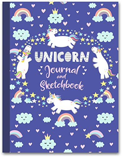 Girls' Unicorn Sketchbook & Journal (Composition Size)