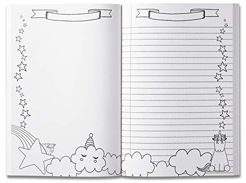 Girls' Unicorn Sketchbook & Journal (Composition Size)