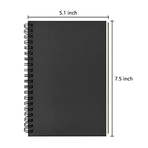 Black Spiral Sketchbook, 3-Pack, 100 Pages