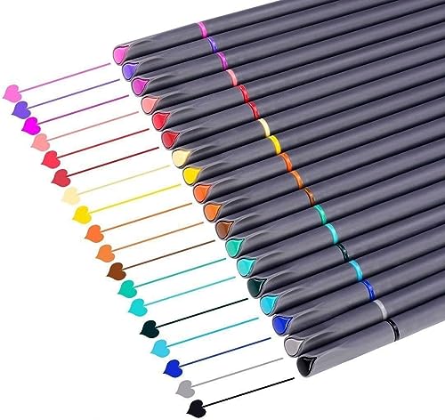 18-Color Fine Tip Journaling Pens for Art & Office