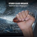 KEXMO EDC Pocket Knife with Glass Breaker